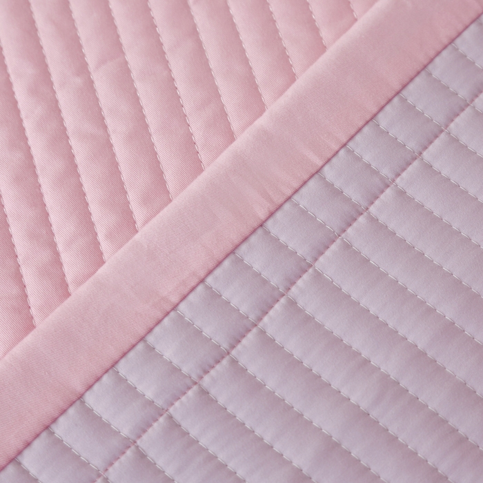 91家纺网 家纺一手货源 找家纺 OL家纺 2025新款全棉夹棉床盖三件套-玫瑰系列 桃夭粉