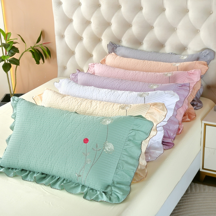 91家纺网 家纺一手货源 找家纺 OL家纺 2025新款全棉夹棉床盖三件套-玫瑰系列 组合图