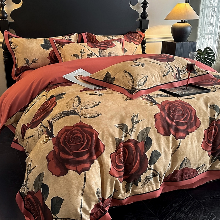 91家纺网 家纺一手货源 找家纺 置顶家纺 2025新款亲肤数码印花四件套-婚庆系列 吾悦