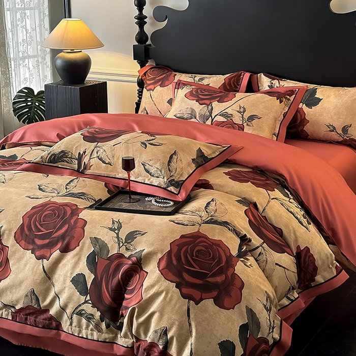 91家纺网 家纺一手货源 找家纺 置顶家纺 2025新款亲肤数码印花四件套-婚庆系列 吾悦