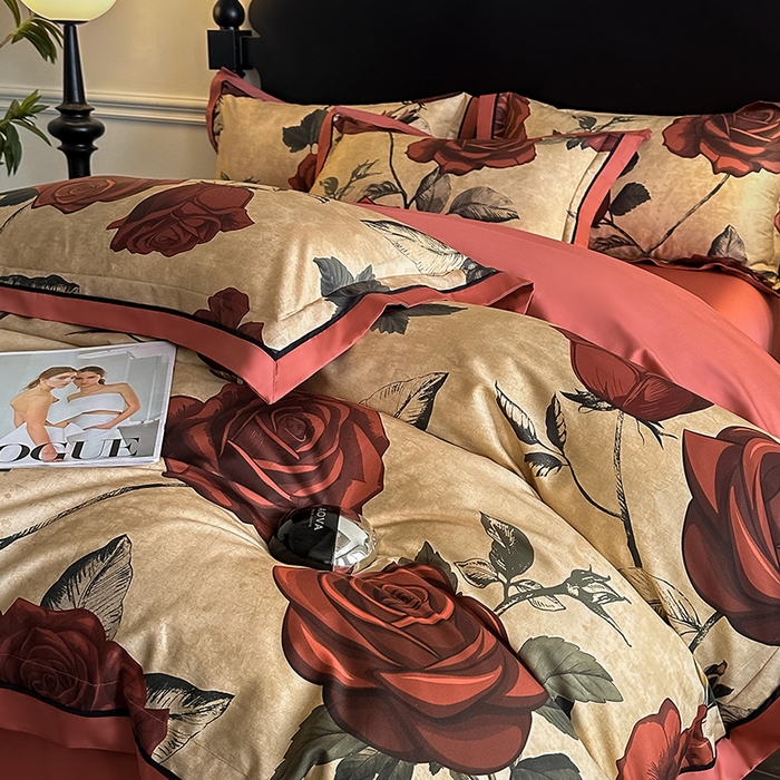 91家纺网 家纺一手货源 找家纺 置顶家纺 2025新款亲肤数码印花四件套-婚庆系列 吾悦