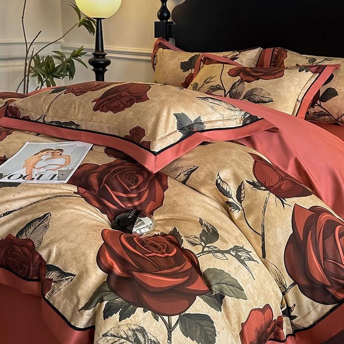 91家纺网 家纺一手货源 找家纺 置顶家纺 2025新款亲肤数码印花四件套-婚庆系列 吾悦