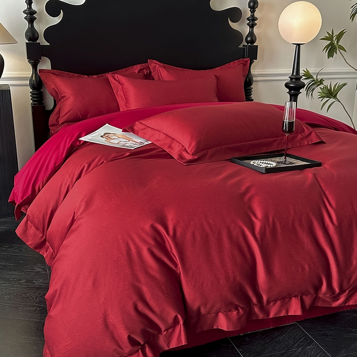 91家纺网 家纺一手货源 找家纺 置顶家纺 2025新款亲肤数码印花四件套-婚庆系列 唯爱你-温馨红