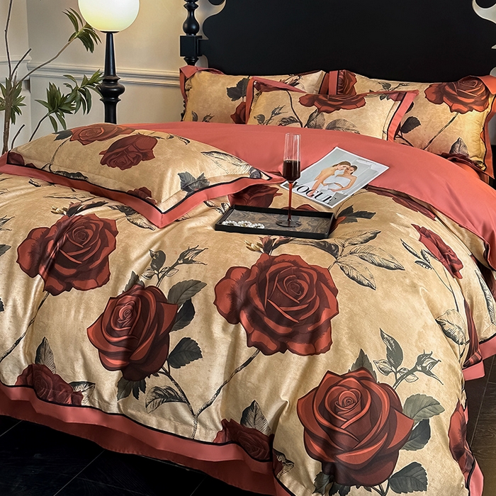 91家纺网 家纺一手货源 找家纺 置顶家纺 2025新款亲肤数码印花四件套-婚庆系列 吾悦