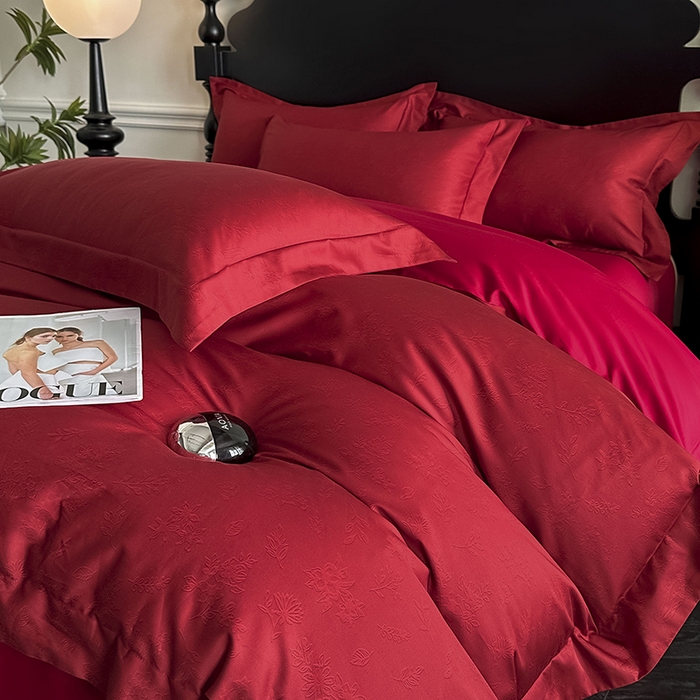 91家纺网 家纺一手货源 找家纺 置顶家纺 2025新款亲肤数码印花四件套-婚庆系列 唯爱你-温馨红