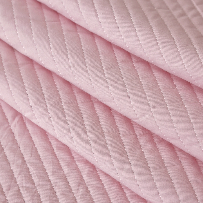 91家纺网 家纺一手货源 找家纺 OL家纺 2025新款全棉夹棉床盖三件套-芭比系列 桃夭粉