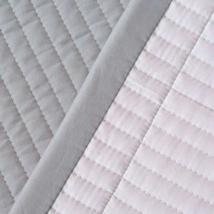 91家纺网 家纺一手货源 找家纺 OL家纺 2025新款全棉夹棉床盖三件套-芭比系列 高级灰