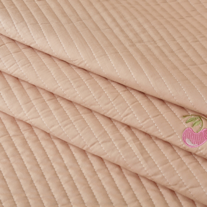 91家纺网 家纺一手货源 找家纺 OL家纺 2025新款全棉夹棉床盖三件套-芭比系列 骍刚橘