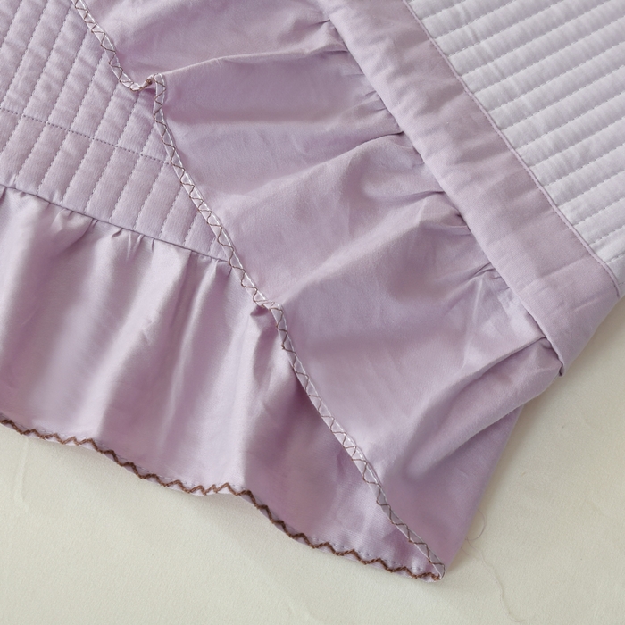 91家纺网 家纺一手货源 找家纺 OL家纺 2025新款全棉夹棉床盖三件套-芭比系列 茄花紫