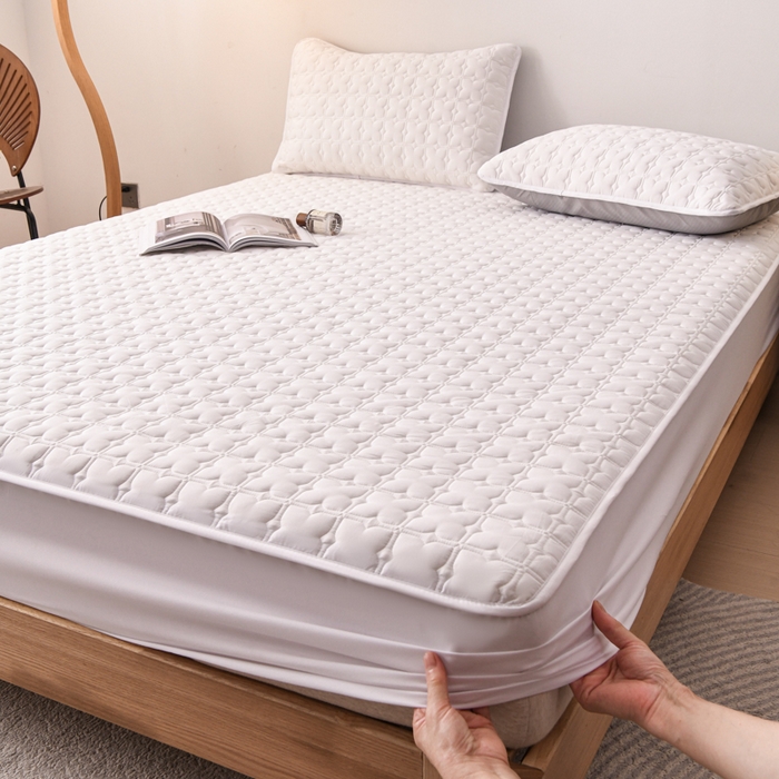 91家纺网 家纺一手货源 找家纺 （总）小萌虎 2025新款防水夹棉单品床笠-星愿