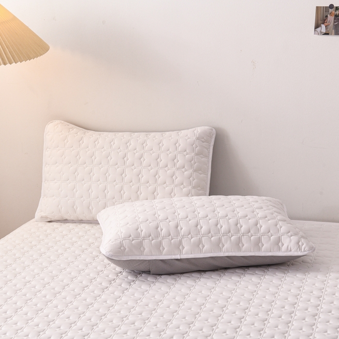 91家纺网 家纺一手货源 找家纺 小萌虎 2025新款防水夹棉单品床笠-星愿 星愿-白