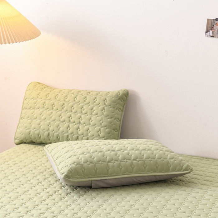 91家纺网 家纺一手货源 找家纺 小萌虎 2025新款防水夹棉单品床笠-星愿 星愿-果绿