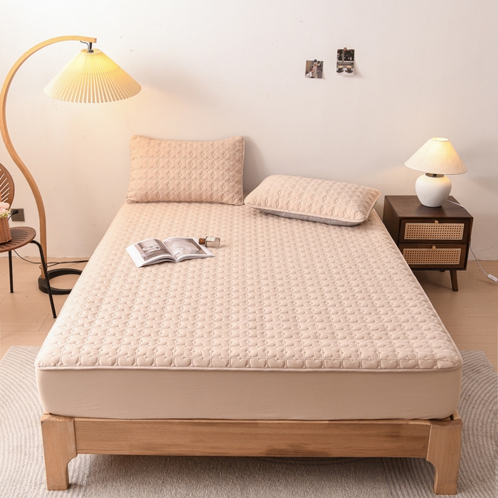 91家纺网 家纺一手货源 找家纺 小萌虎 2025新款防水夹棉单品床笠-星愿 星愿-咖