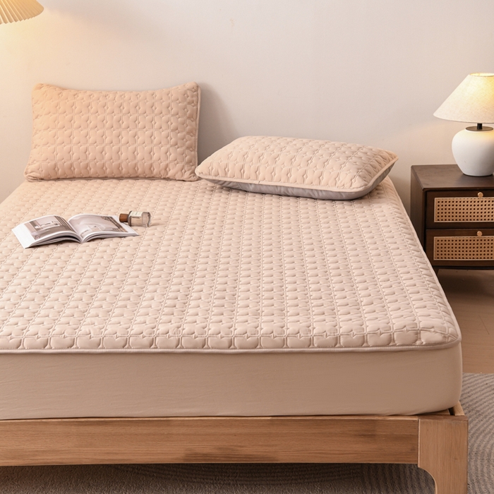 91家纺网 家纺一手货源 找家纺 小萌虎 2025新款防水夹棉单品床笠-星愿 星愿-咖