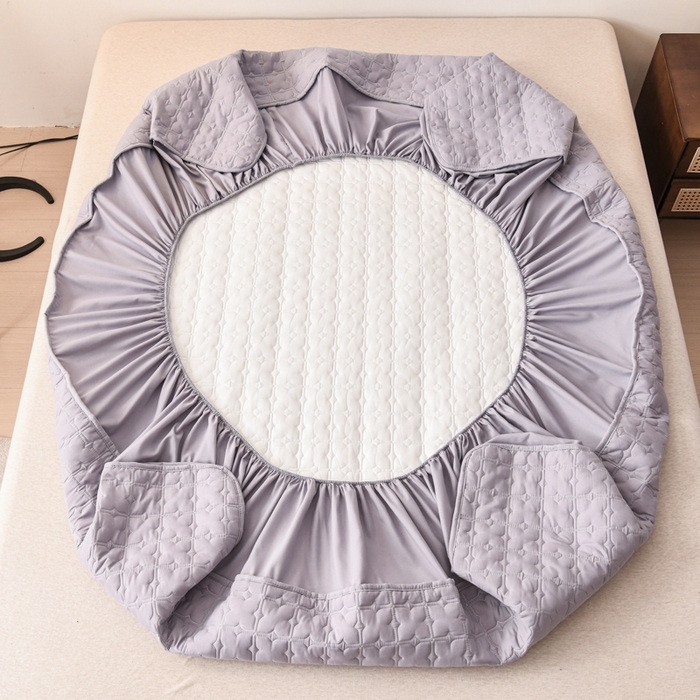 91家纺网 家纺一手货源 找家纺 小萌虎 2025新款防水夹棉单品床笠-星愿 星愿-灰