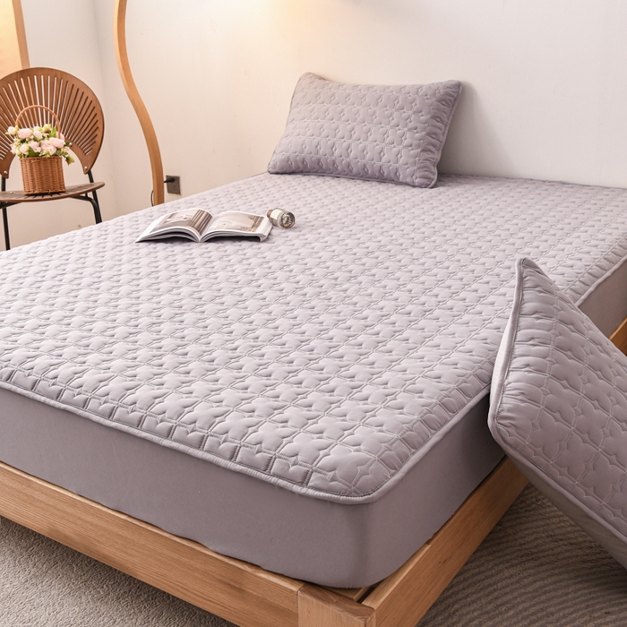 91家纺网 家纺一手货源 找家纺 小萌虎 2025新款防水夹棉单品床笠-星愿 星愿-灰