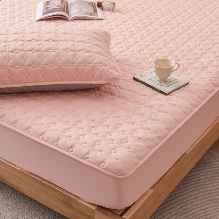 91家纺网 家纺一手货源 找家纺 小萌虎 2025新款防水夹棉单品床笠-星愿 星愿-粉