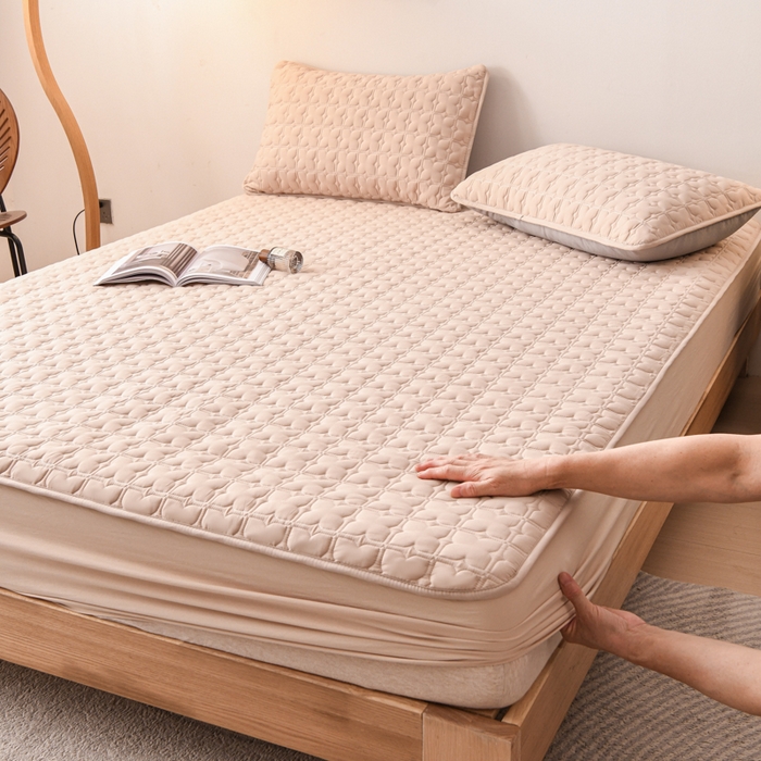 91家纺网 家纺一手货源 找家纺 小萌虎 2025新款防水夹棉单品床笠-星愿 星愿-咖