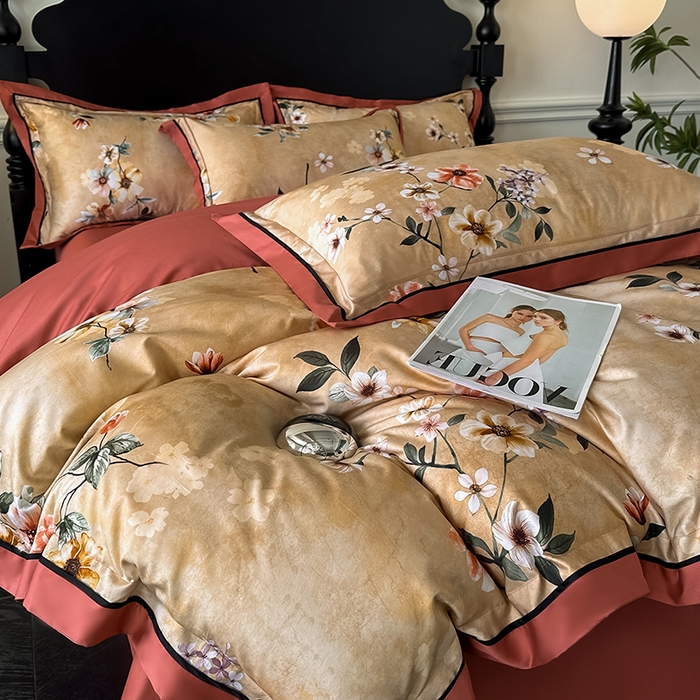 91家纺网 家纺一手货源 找家纺 置顶家纺 2025新款亲肤数码印花四件套-婚庆系列 爱漾