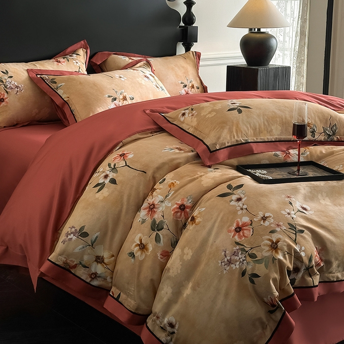 91家纺网 家纺一手货源 找家纺 置顶家纺 2025新款亲肤数码印花四件套-婚庆系列 爱漾