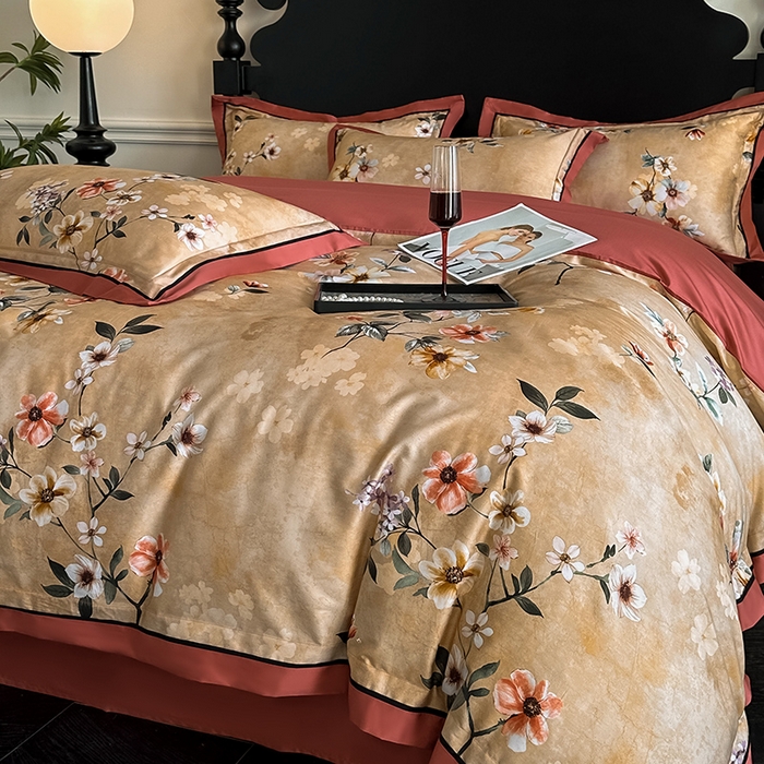 91家纺网 家纺一手货源 找家纺 置顶家纺 2025新款亲肤数码印花四件套-婚庆系列 爱漾