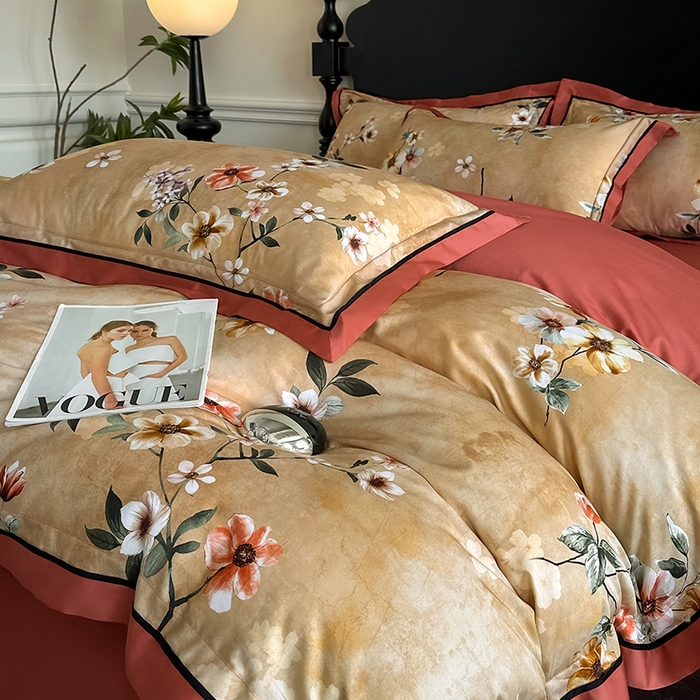 91家纺网 家纺一手货源 找家纺 置顶家纺 2025新款亲肤数码印花四件套-婚庆系列 爱漾