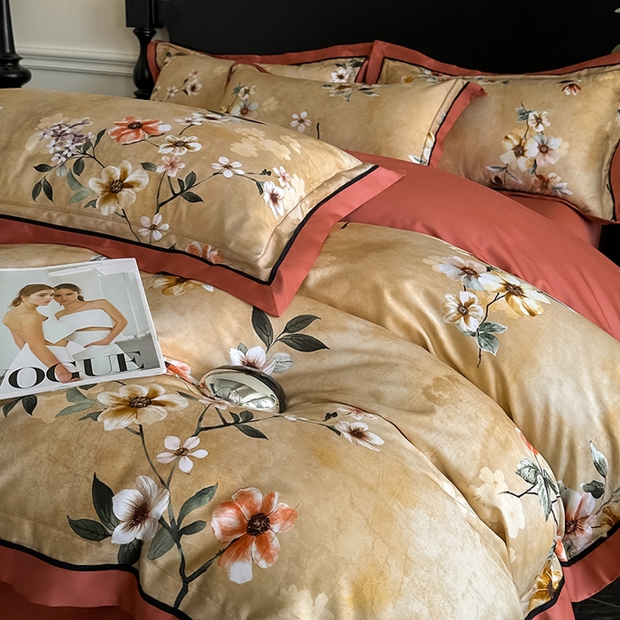 91家纺网 家纺一手货源 找家纺 置顶家纺 2025新款亲肤数码印花四件套-婚庆系列 爱漾