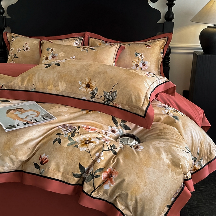 91家纺网 家纺一手货源 找家纺 置顶家纺 2025新款亲肤数码印花四件套-婚庆系列 爱漾