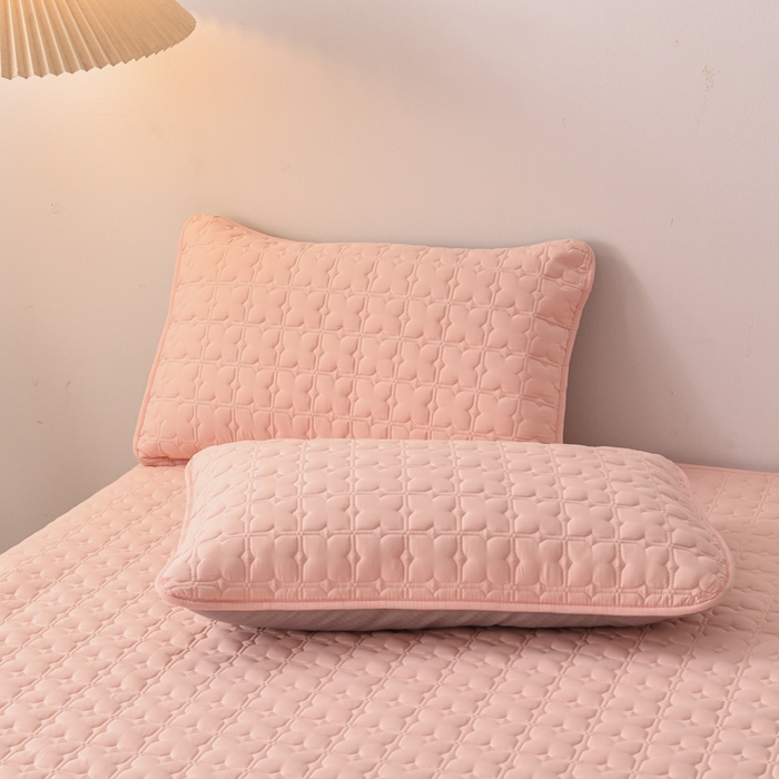 91家纺网 家纺一手货源 找家纺 小萌虎 2025新款防水夹棉单品床笠-星愿 星愿-粉