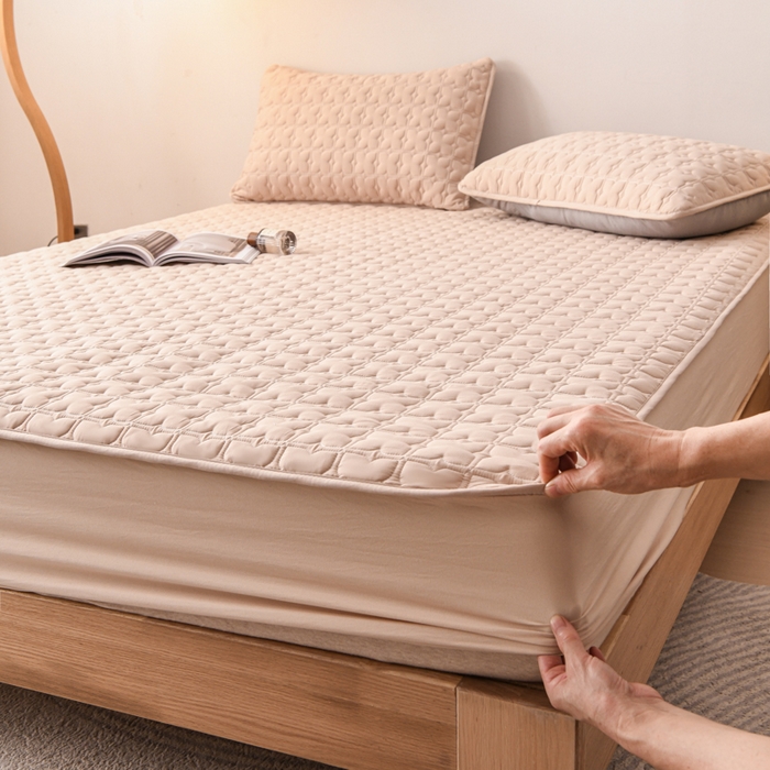 91家纺网 家纺一手货源 找家纺 小萌虎 2025新款防水夹棉单品床笠-星愿 星愿-咖