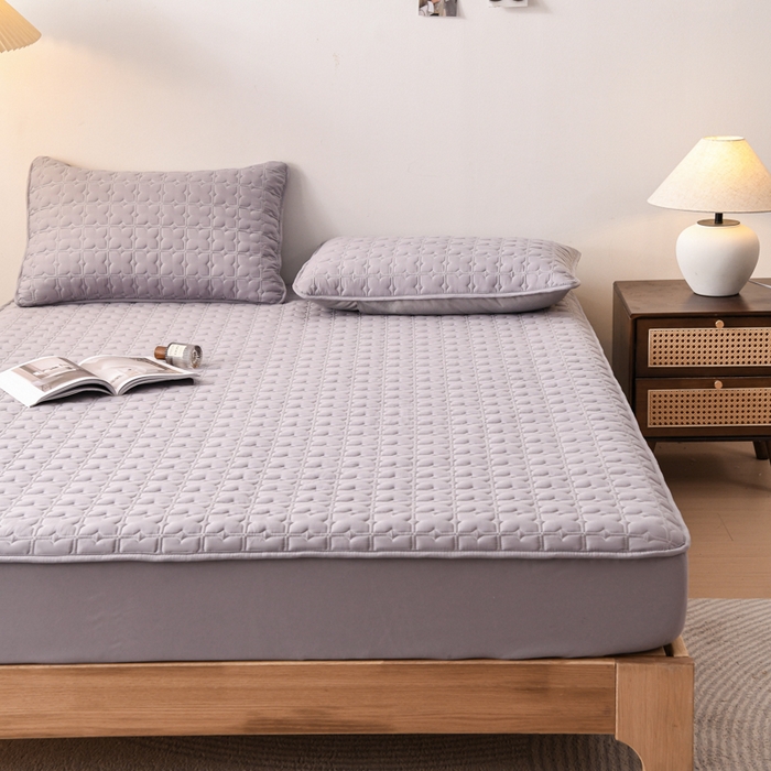 91家纺网 家纺一手货源 找家纺 小萌虎 2025新款防水夹棉单品床笠-星愿 星愿-灰