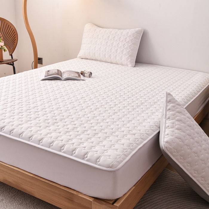 91家纺网 家纺一手货源 找家纺 小萌虎 2025新款防水夹棉单品床笠-星愿 星愿-白