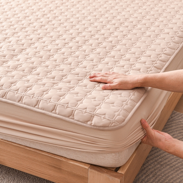 91家纺网 家纺一手货源 找家纺 小萌虎 2025新款防水夹棉单品床笠-星愿 星愿-咖