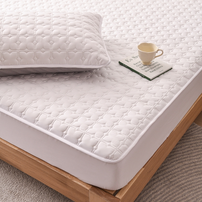 91家纺网 家纺一手货源 找家纺 小萌虎 2025新款防水夹棉单品床笠-星愿 星愿-白