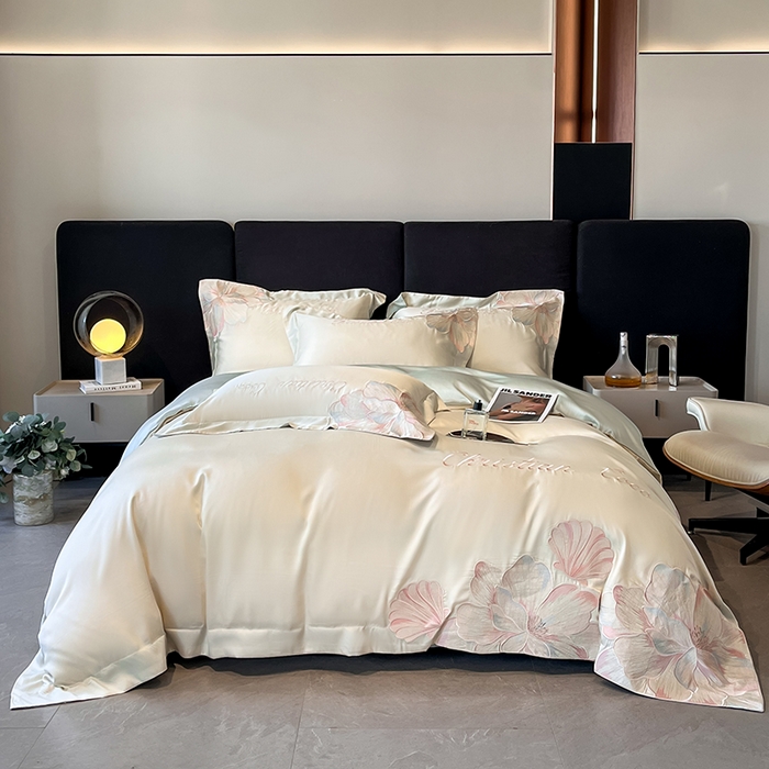 91家纺网 家纺一手货源 找家纺 （总）置顶家纺 2025新款COCO小姐升级版水洗天丝四件套系列