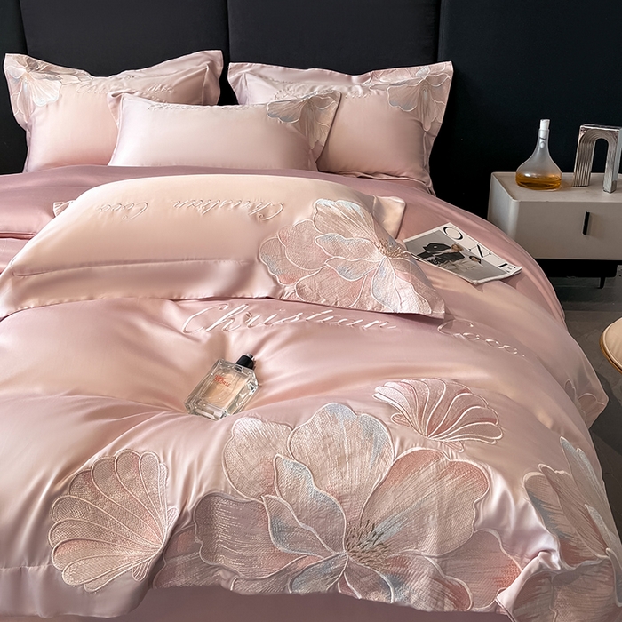 91家纺网 家纺一手货源 找家纺 置顶家纺 2025新款COCO小姐升级版水洗天丝四件套系列 COCO小姐升级版-浅豆沙