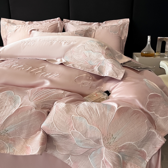 91家纺网 家纺一手货源 找家纺 置顶家纺 2025新款COCO小姐升级版水洗天丝四件套系列 COCO小姐升级版-浅豆沙