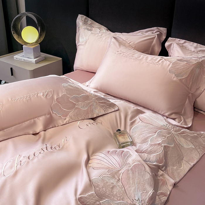 91家纺网 家纺一手货源 找家纺 置顶家纺 2025新款COCO小姐升级版水洗天丝四件套系列 COCO小姐升级版-浅豆沙