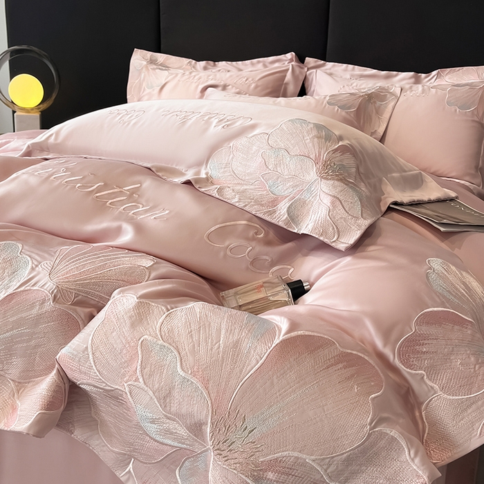 91家纺网 家纺一手货源 找家纺 置顶家纺 2025新款COCO小姐升级版水洗天丝四件套系列 COCO小姐升级版-浅豆沙