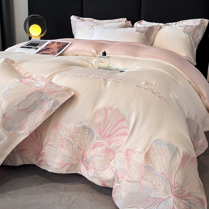 91家纺网 家纺一手货源 找家纺 （总）置顶家纺 2025新款COCO小姐升级版水洗天丝四件套系列