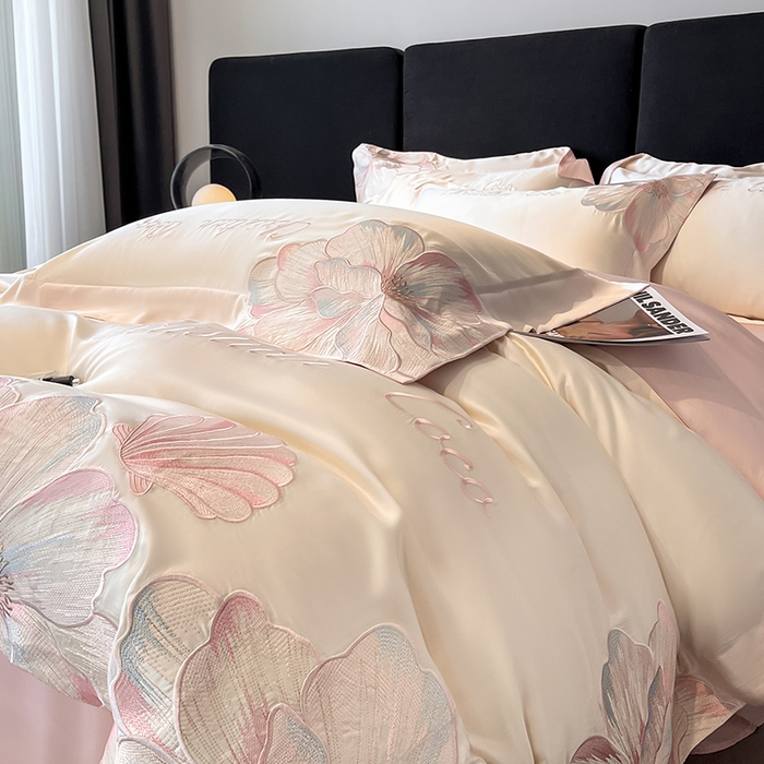 91家纺网 家纺一手货源 找家纺 （总）置顶家纺 2025新款COCO小姐升级版水洗天丝四件套系列