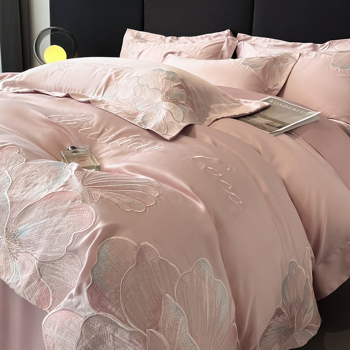 91家纺网 家纺一手货源 找家纺 置顶家纺 2025新款COCO小姐升级版水洗天丝四件套系列 COCO小姐升级版-浅豆沙