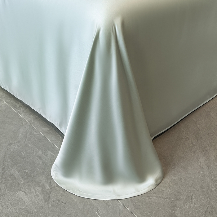 91家纺网 家纺一手货源 找家纺 置顶家纺 2025新款COCO小姐升级版水洗天丝四件套系列 COCO小姐升级版-白+繁星蓝