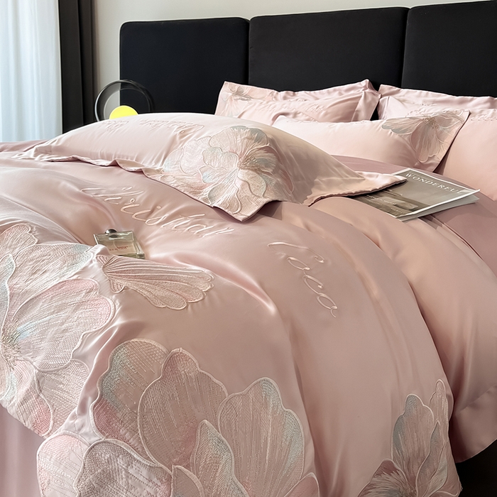 91家纺网 家纺一手货源 找家纺 置顶家纺 2025新款COCO小姐升级版水洗天丝四件套系列 COCO小姐升级版-浅豆沙