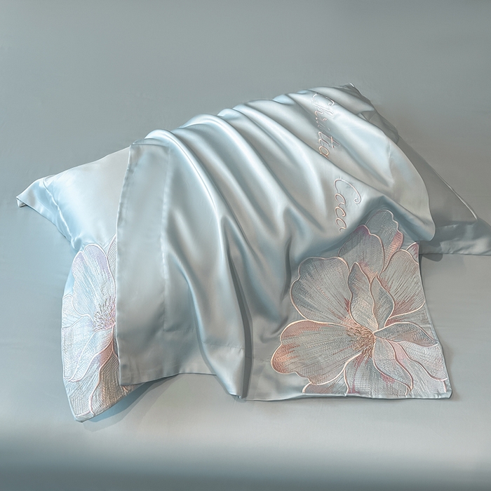 91家纺网 家纺一手货源 找家纺 置顶家纺 2025新款COCO小姐升级版水洗天丝四件套系列 COCO小姐升级版-浅蓝