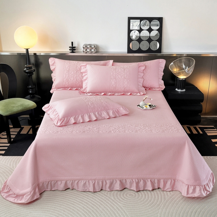 91家纺网 家纺一手货源 找家纺 （总）OL家纺 2025新款全棉夹棉床盖三件套-欧花系列