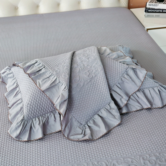 91家纺网 家纺一手货源 找家纺 （总）OL家纺 2025新款全棉夹棉床盖三件套-欧花系列