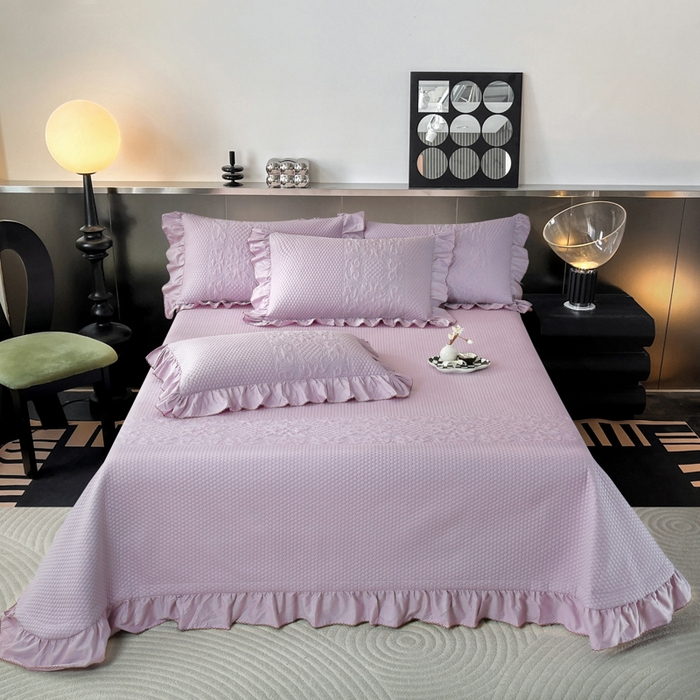 91家纺网 家纺一手货源 找家纺 （总）OL家纺 2025新款全棉夹棉床盖三件套-欧花系列