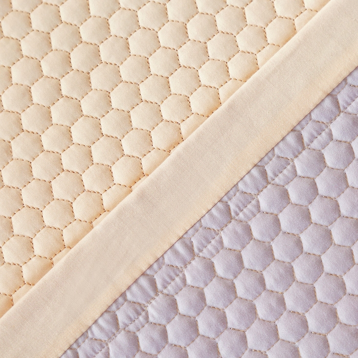 91家纺网 家纺一手货源 找家纺 OL家纺 2025新款全棉夹棉床盖三件套-欧花系列 杏仁黄