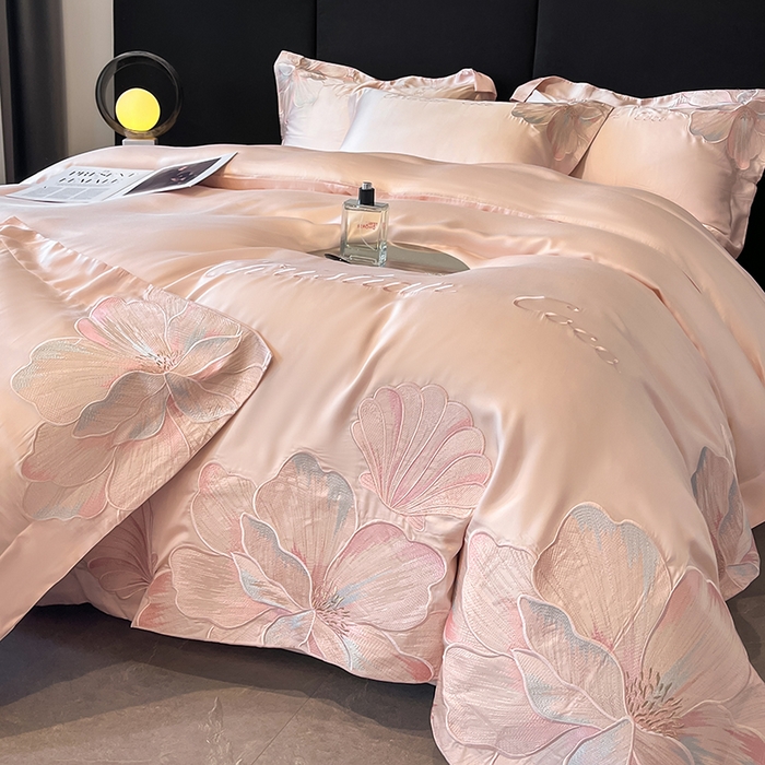 91家纺网 家纺一手货源 找家纺 置顶家纺 2025新款COCO小姐升级版水洗天丝四件套系列 COCO小姐升级版-玉粉